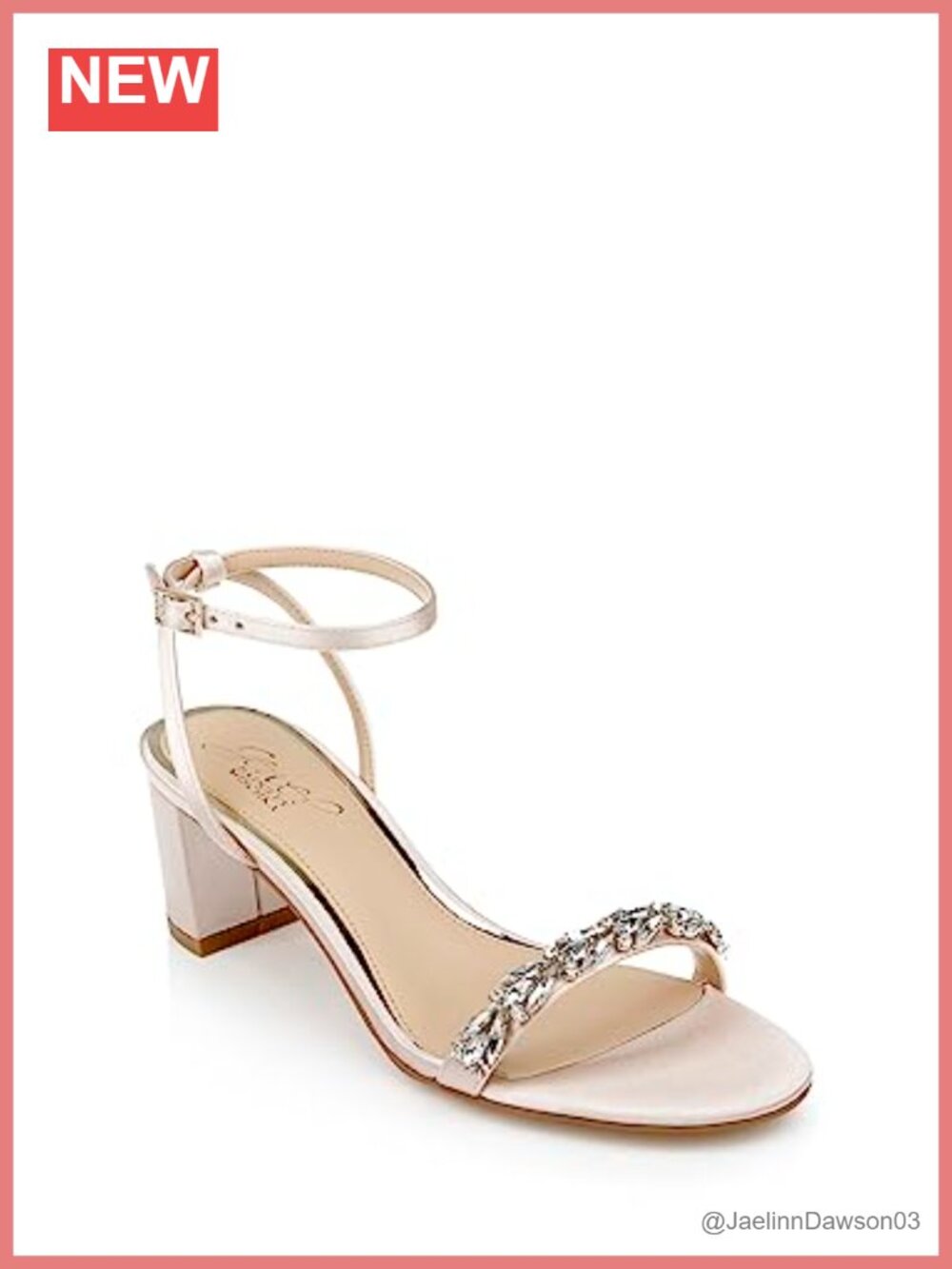 Jewel Badgley Mischka Danni Low Block Heel Sandal Women's 2" Champagne